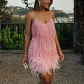 Tassel Sequin Feather Mini Dress