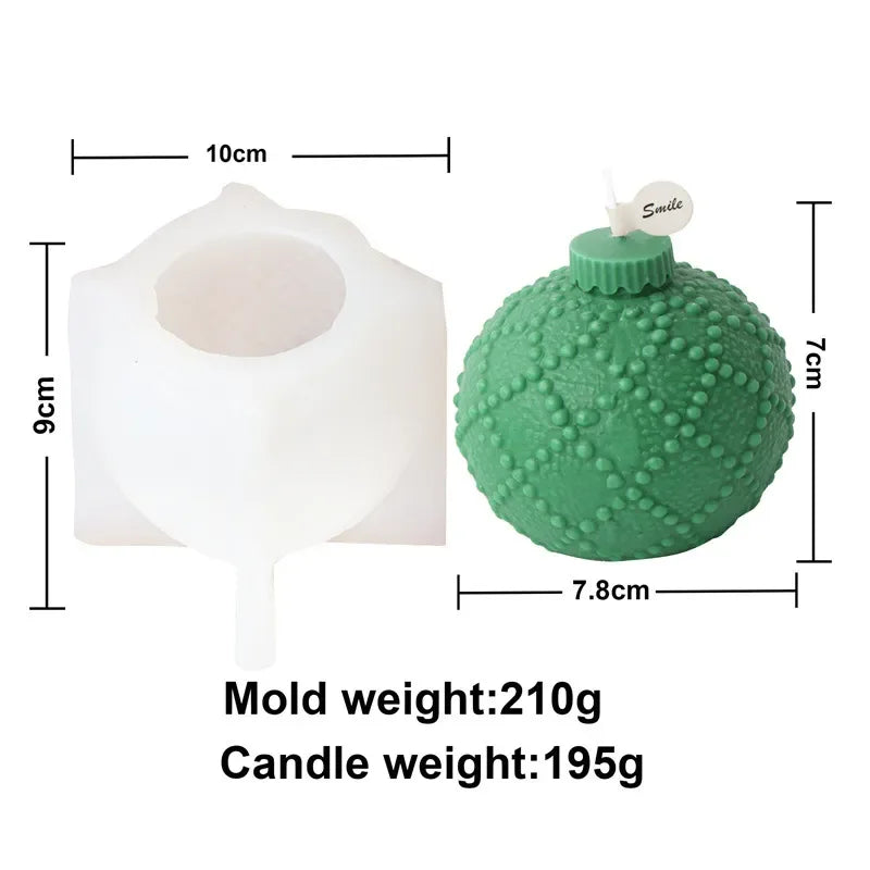 DIY Christmas geometric sphere candle silicone mold stripe spiral wave pattern spherical cake chocolate silicone mold resin mold