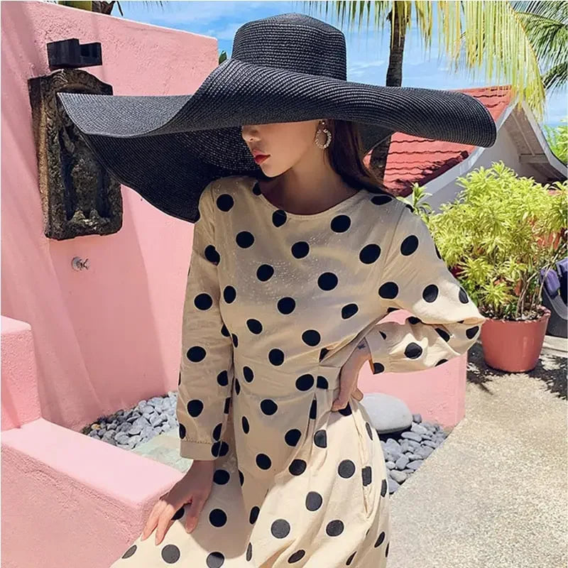 Oversized Foldable Wide Brim Sun Hat For UV Protection
