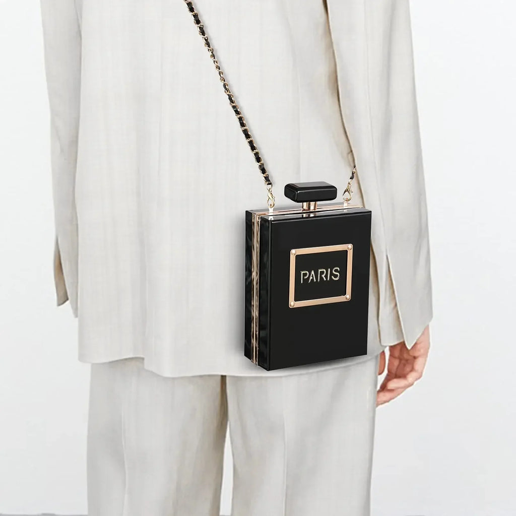 Acrylic Paris Perfume Shaped Crossbody Bag
