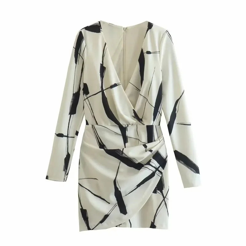 Grenwich Vintage Fashion Wrap Mini Dress