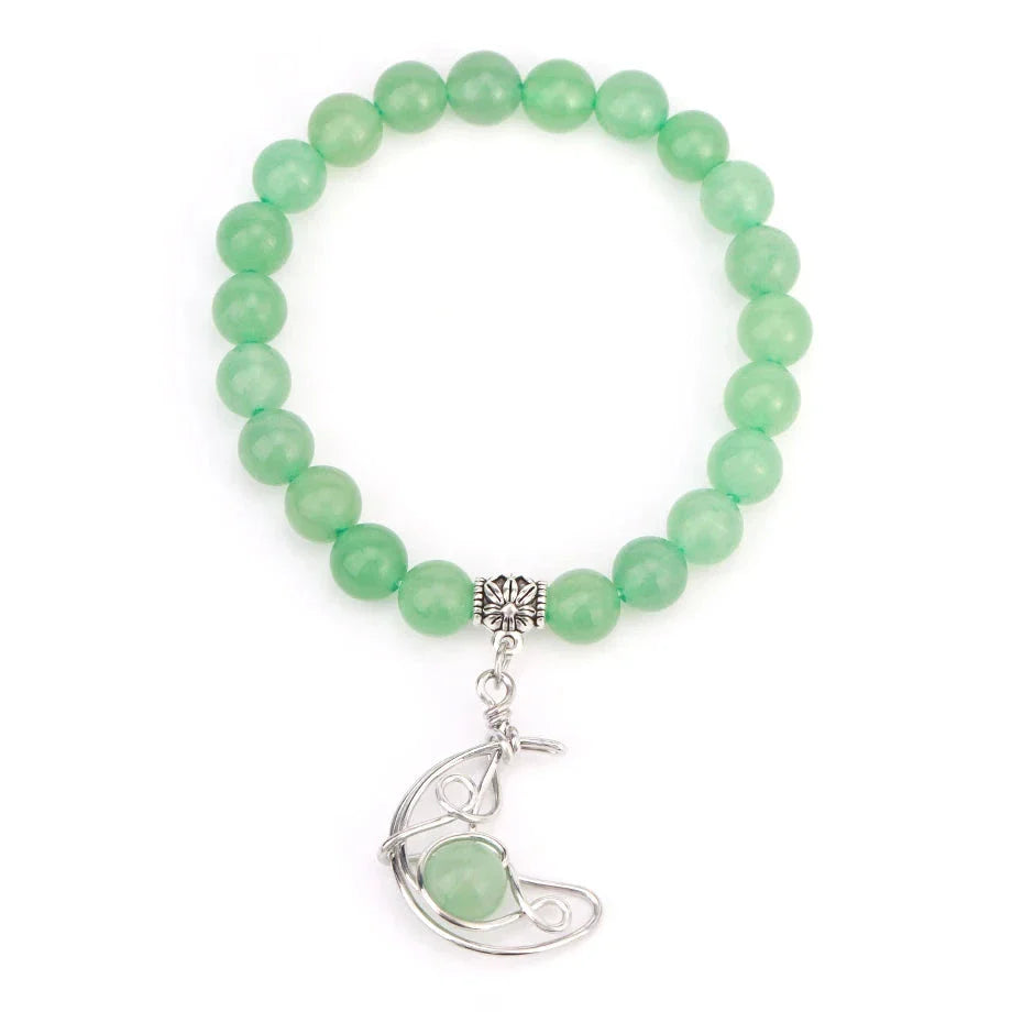 Crescent Moon Stone Bead Bracelets