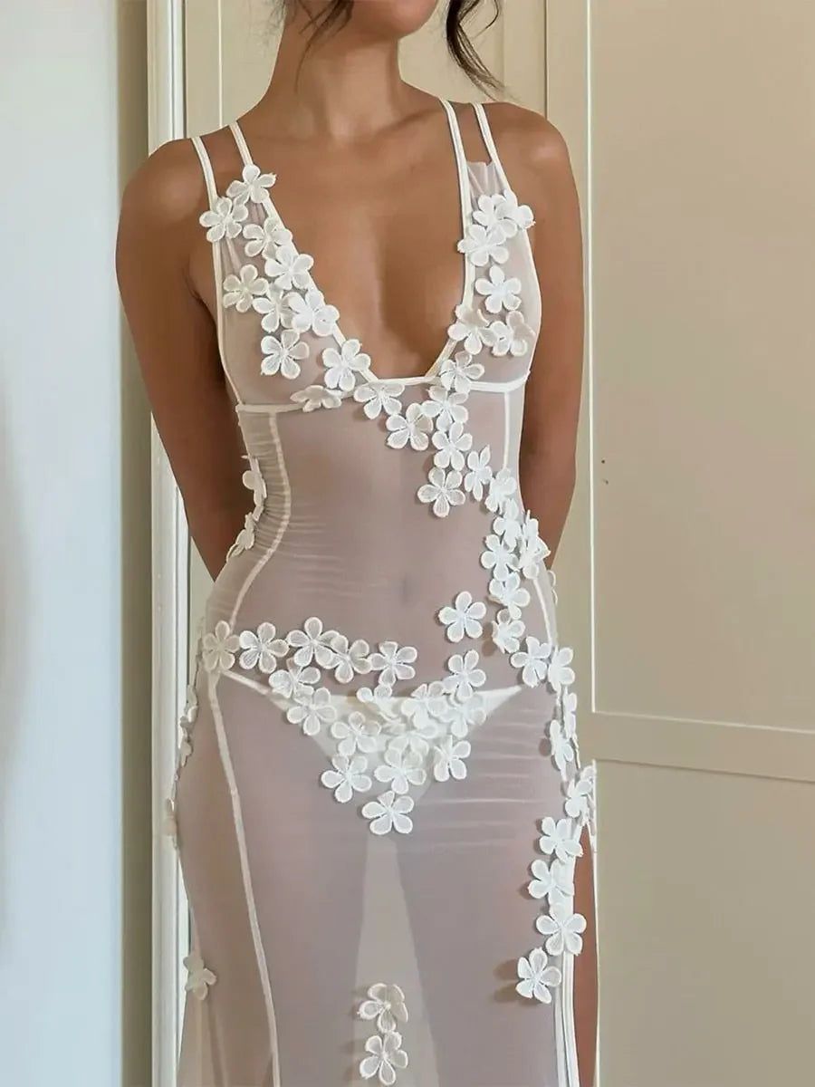 Floral Sheer Beach Club Dress