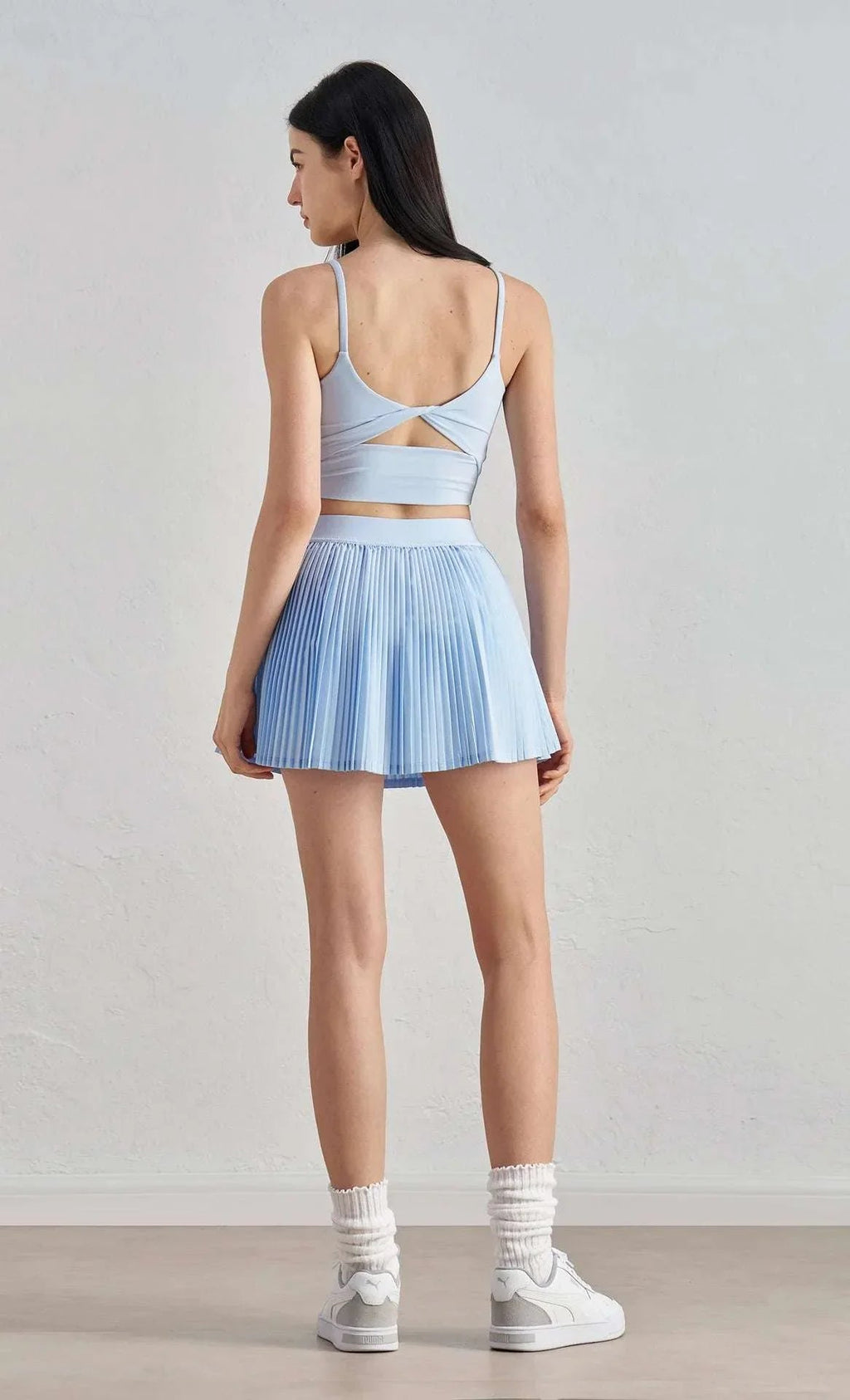 High Waist Pleated Tennis Dress With Pockets