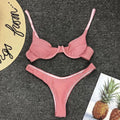 Sexy Silver Glitter Bikini 2022 Swimwear Women Push Up Cut Out Underwire Thong Swimsuit Summer Brazilian Bathing Suit Biquini