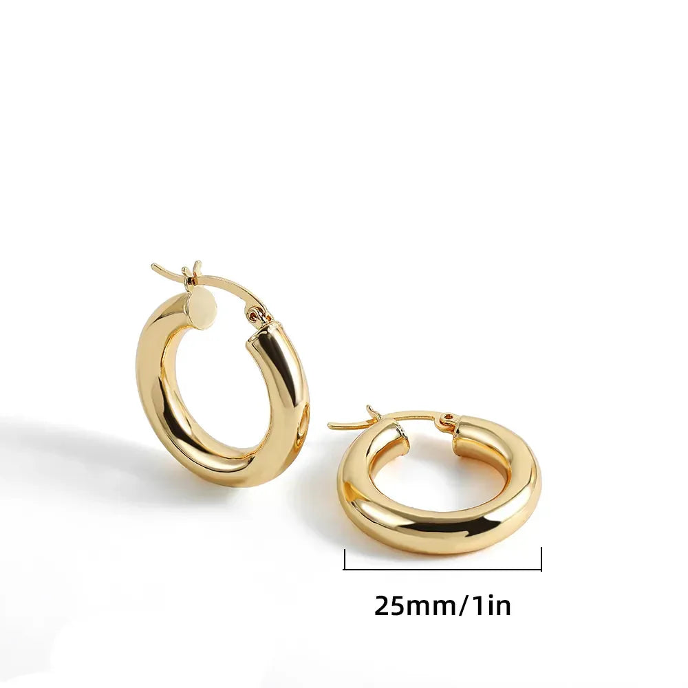 New Trendy Geometric Twisted Thick Hoop Earrings Fashion Gold Color Big Round Circle Earrings for Women Punk Hiphop Jewelry Gift