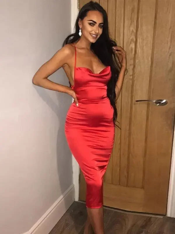 Neon Bodycon Long Midi Dress