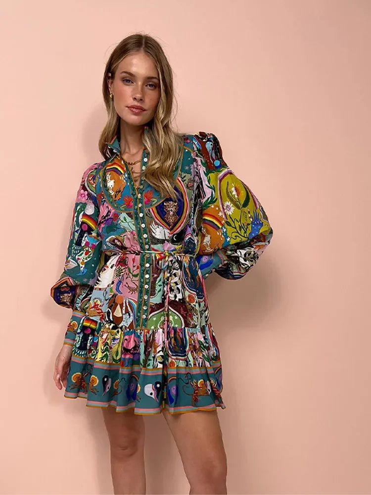 Boca Lantern Sleeve Party Dress