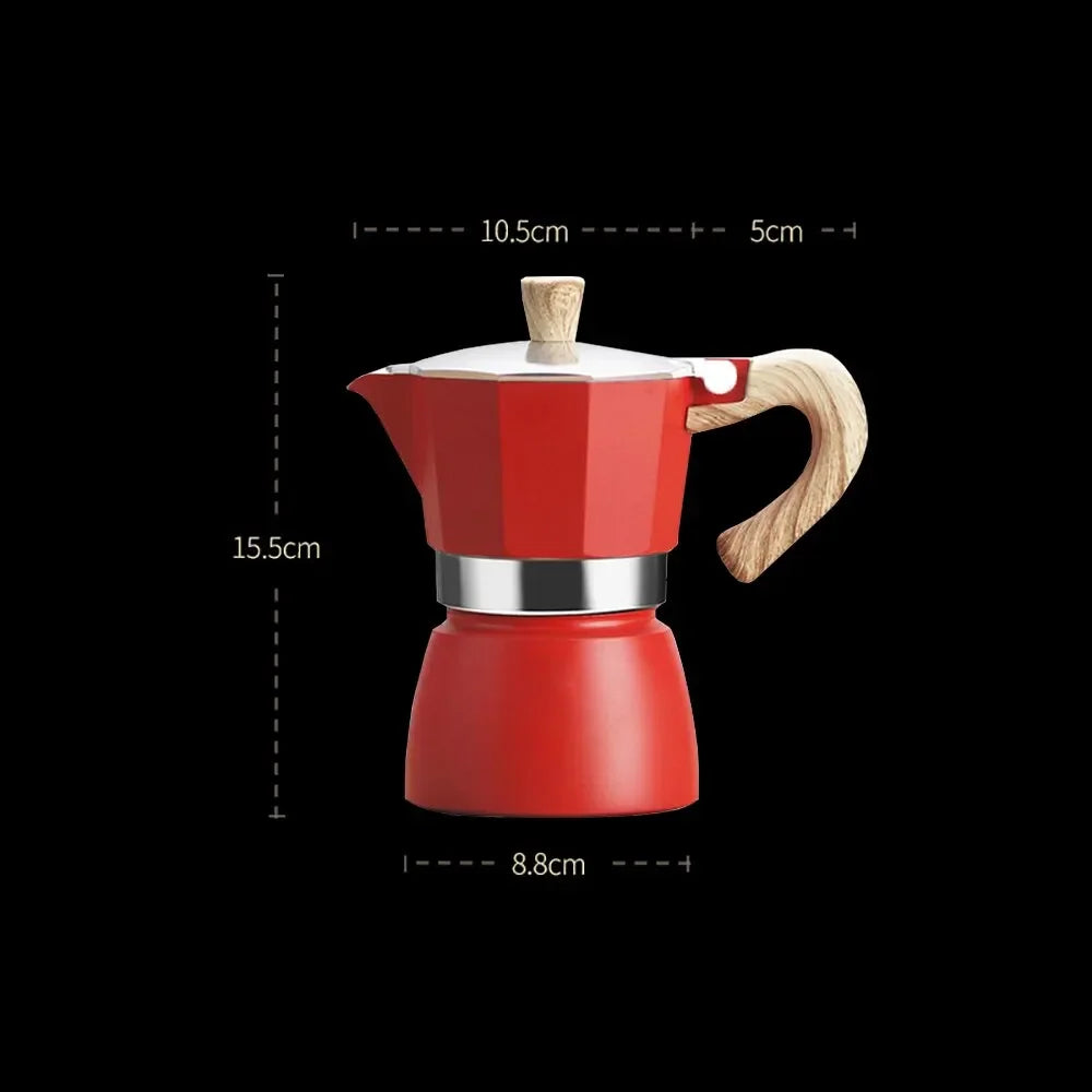 Vintage Wooden Handle Electric Espresso Machine