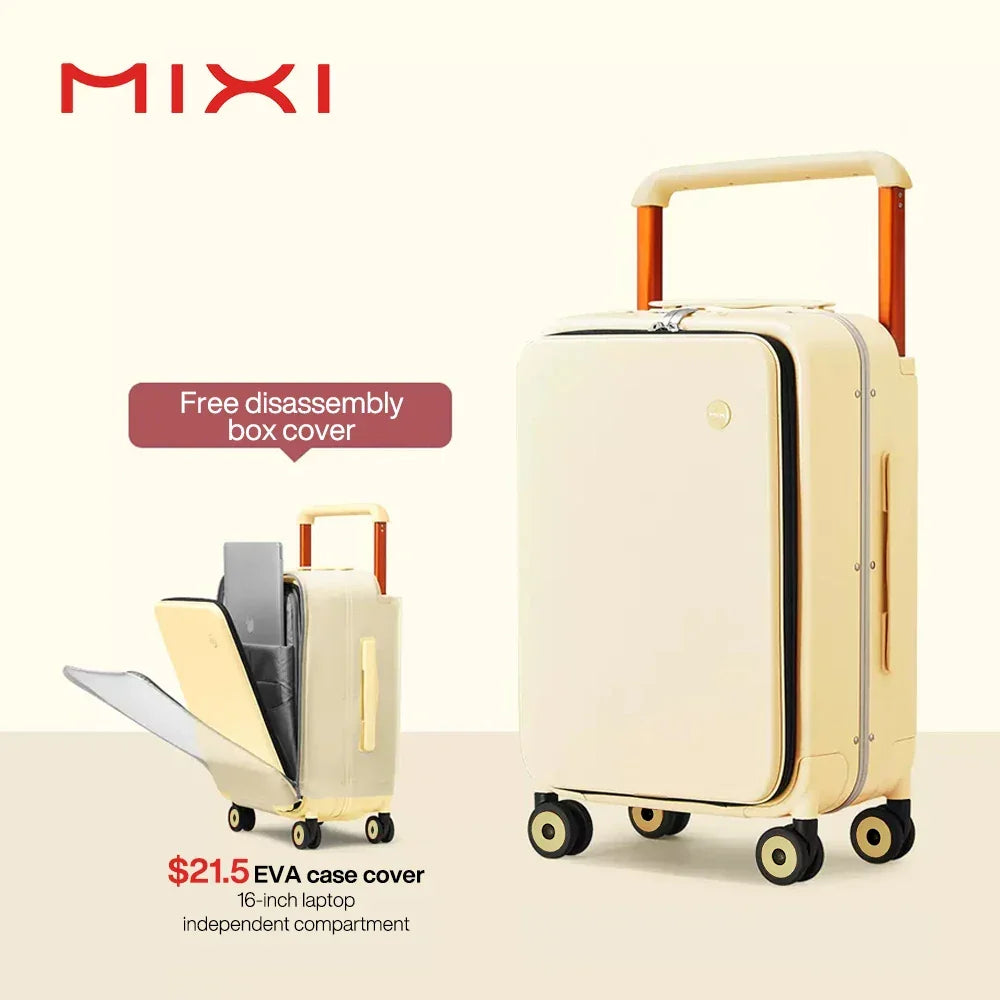 Wide Handle Suitcase Carry-On Luggage 20 Inch Aluminum Frame