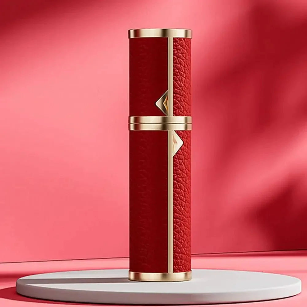 Luxury Bottom-filled Perfume Bottle Aluminum Self-pumping 5ml Real Leather Spray Bottle Cologne Moisturizer Fragrance