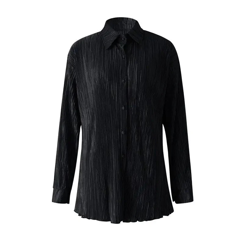 Essentials Long Sleeve Button Down Shirt Tops and Shorts Set