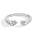 MINTYBOX Pear Shape Lab Grown Diamond Ring 0.5CT S925 Silver Moissanite Rings For Women 18k White Gold Plated Wedding Jewelry