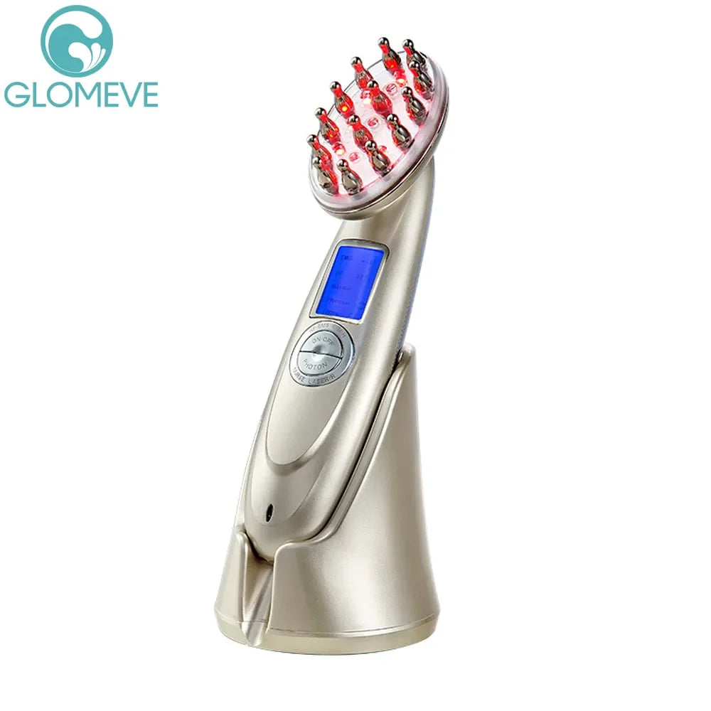 RF Laser Hair Growth Comb Massage Nano Anti Hair Loss Treatment Infrared Red Light EMS Vibration Massager Hair Care Hair Brush
