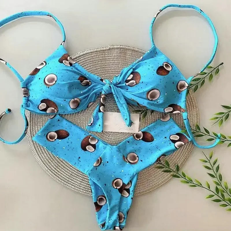Leopard Print Brazilian Thong Swimwear