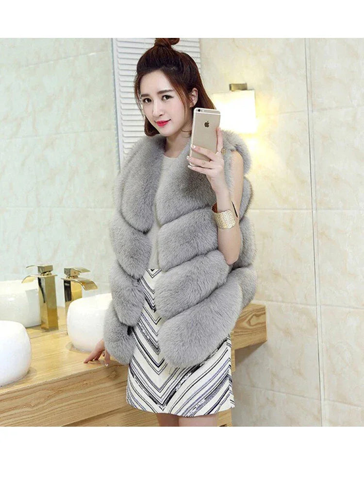 Luxury Faux Fox Fur Vest