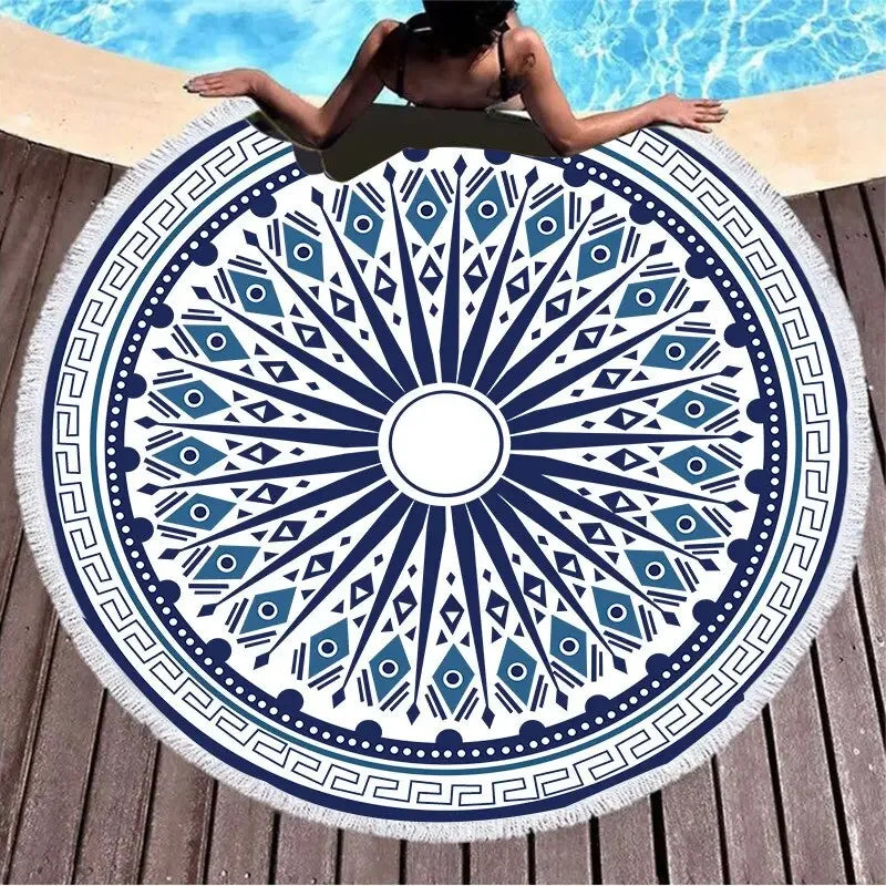 Yoga Meditation Microfiber Mandala Round Beach Towel