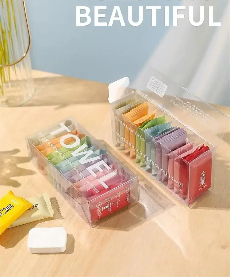Portable Candy Compressed Towel Day Throw Towel Thickened and Enlarged Cotton Face Wash Travel Pack Disposable Face Towel