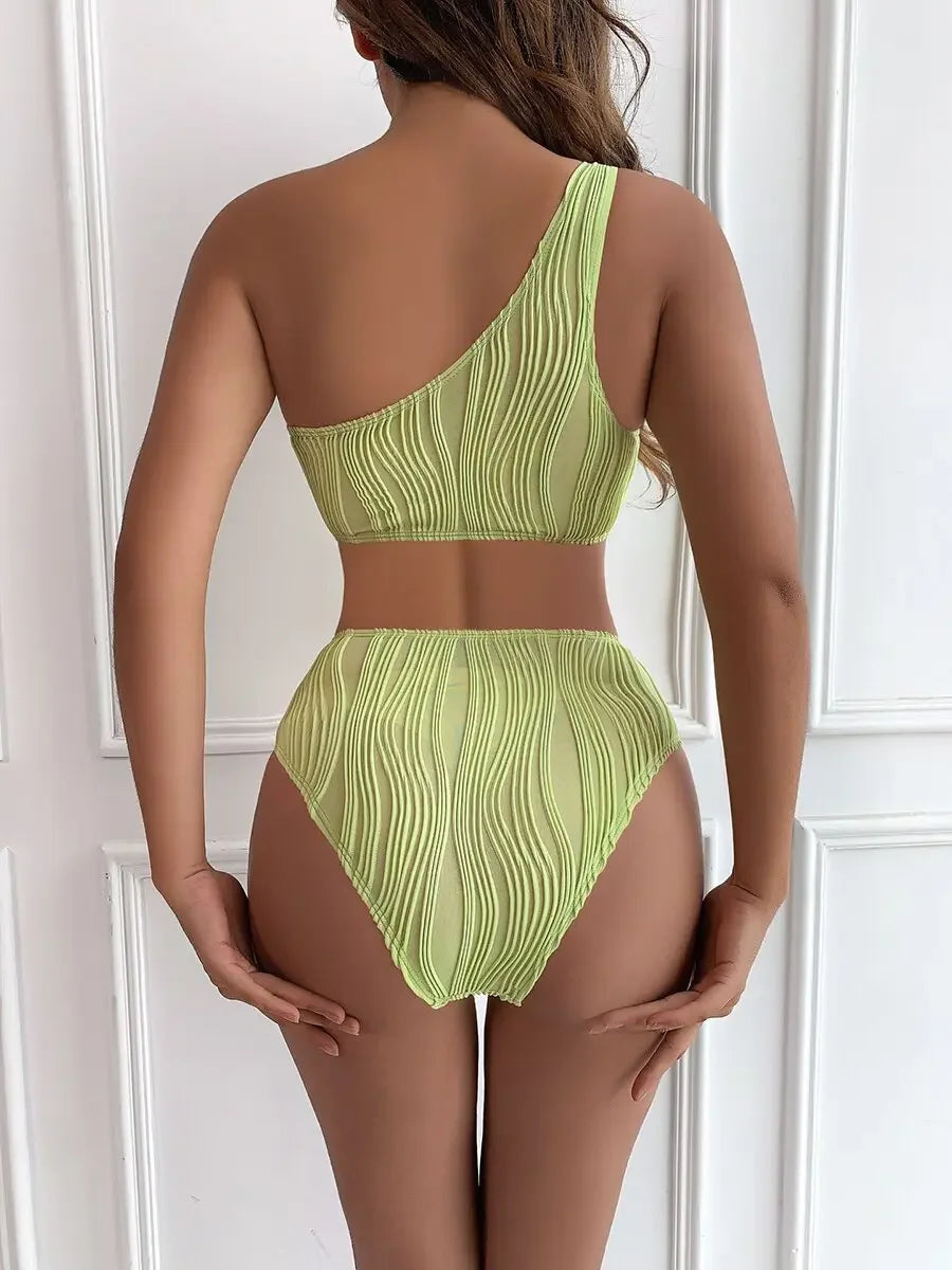 Tulum Textured High Waist Monokini