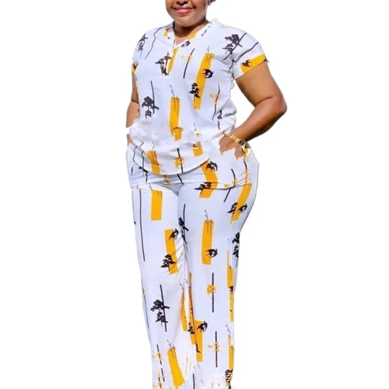 Two Piece Set Woman Shirt Tracksuit Set Summer Top Matching Sets