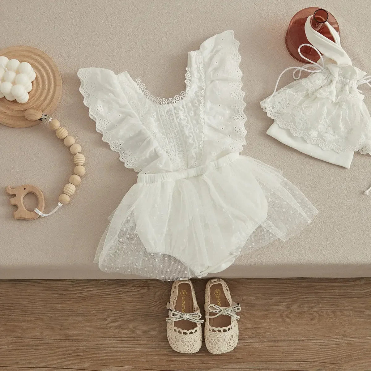 LUX BABY Flower Lace Romper Jumpsuits 0-24M