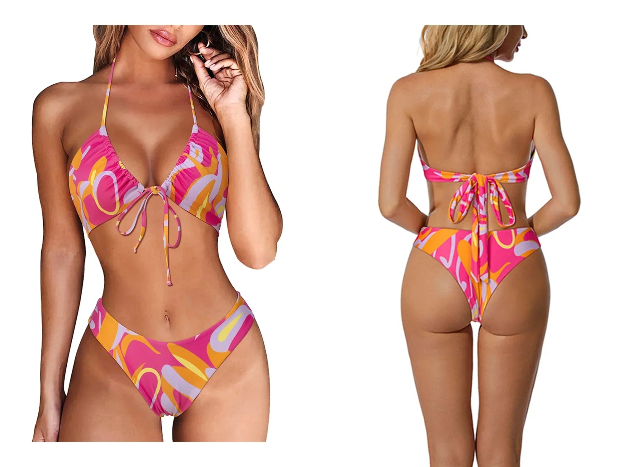 Sexy Micro Bikini Women  2023 New High Cut Swimsuit Summer Swimwear Solid Bathing Suits Beachwear Women Brazilian Push Up Bikini