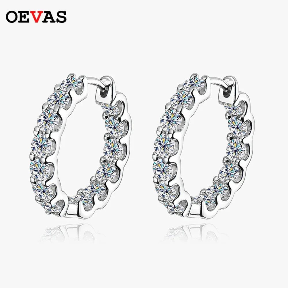 100% 925 Sterling Silver 2.6ct Moissanite Earrings