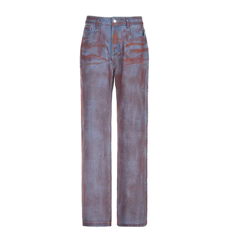 Statement High Waist Straight Leg Jeans