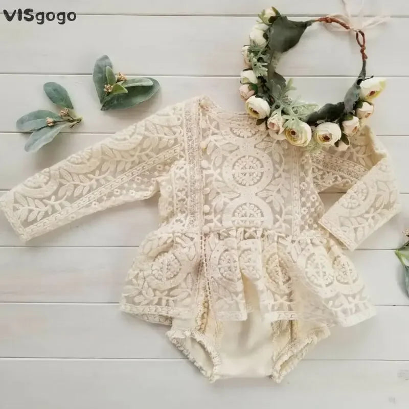 LUX BABY Flower Lace Romper Jumpsuits 0-24M