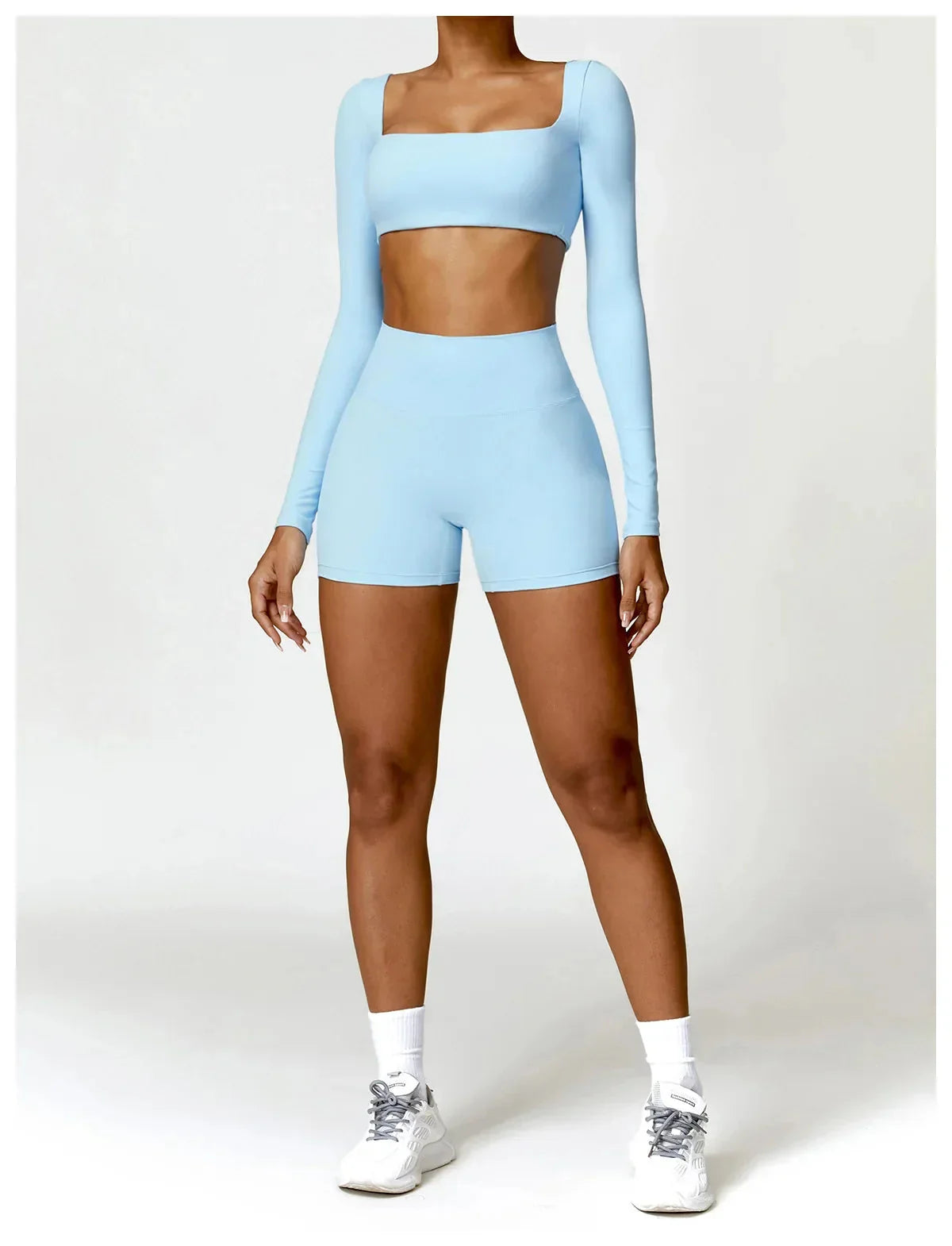 New Long sleeve Shirt Sports Set Women Fitness Tights Yoga Set Crop Top Running High Waist Gym Set Womens Outfits Yoga Clothing
