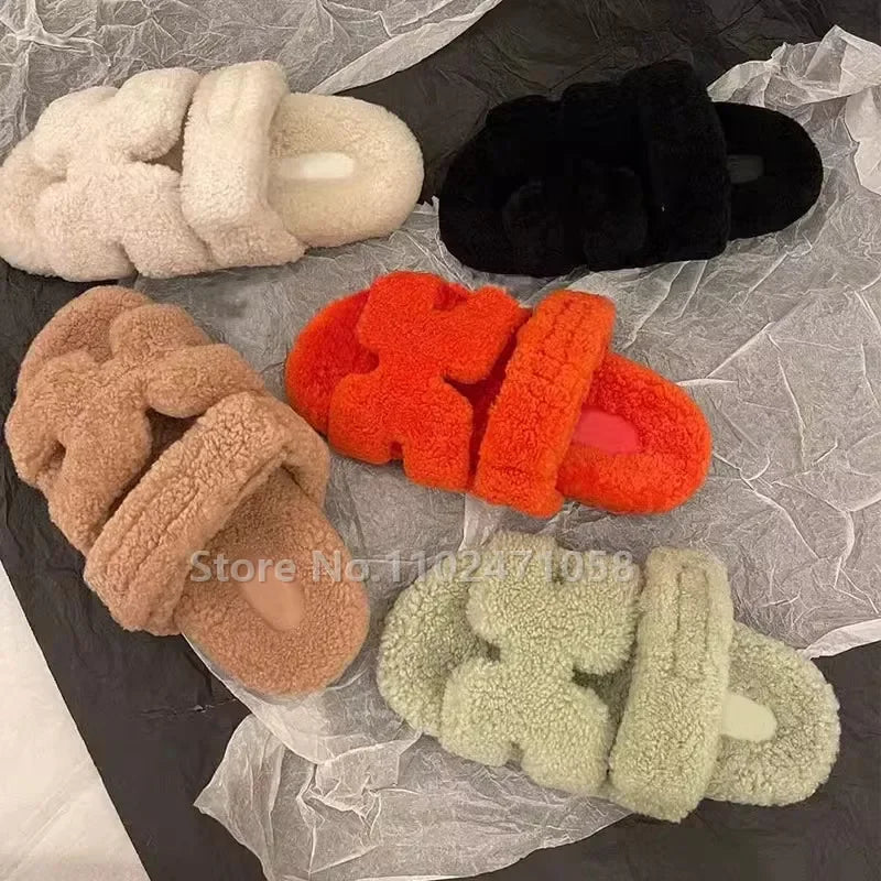 Women Designer Fur Slippers Luxury