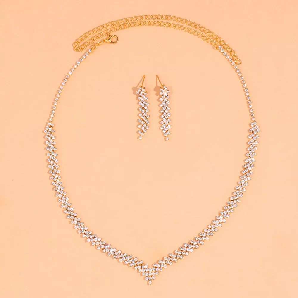 Fancy Wedding Necklace & Earrings Set