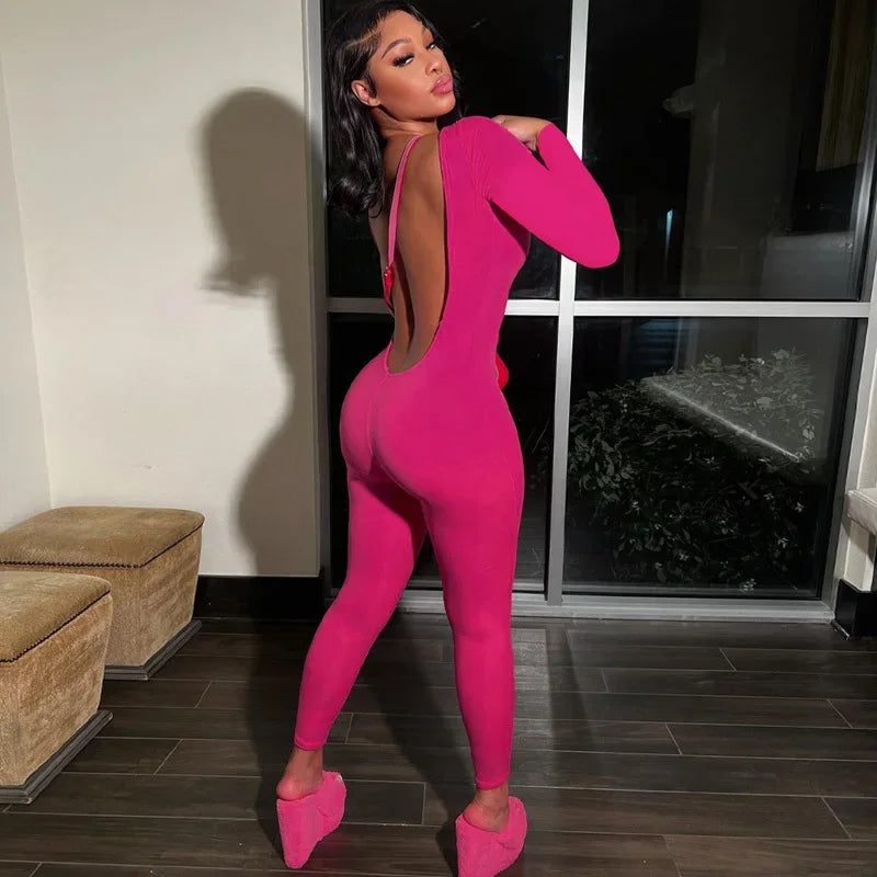 Long Sleeve Fitness Jumpsuit