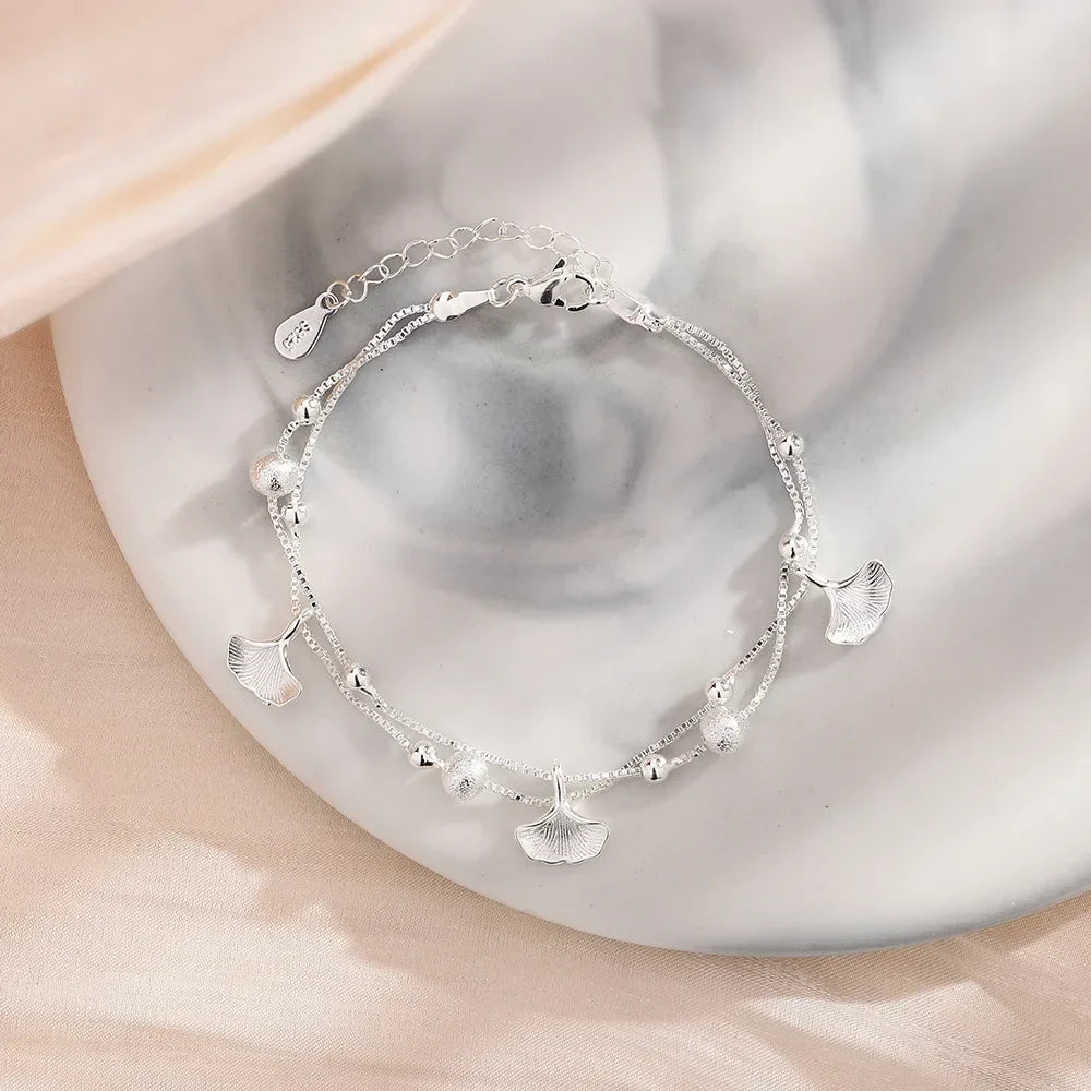 Romance 925 Sterling Silver Double Love Bracelet