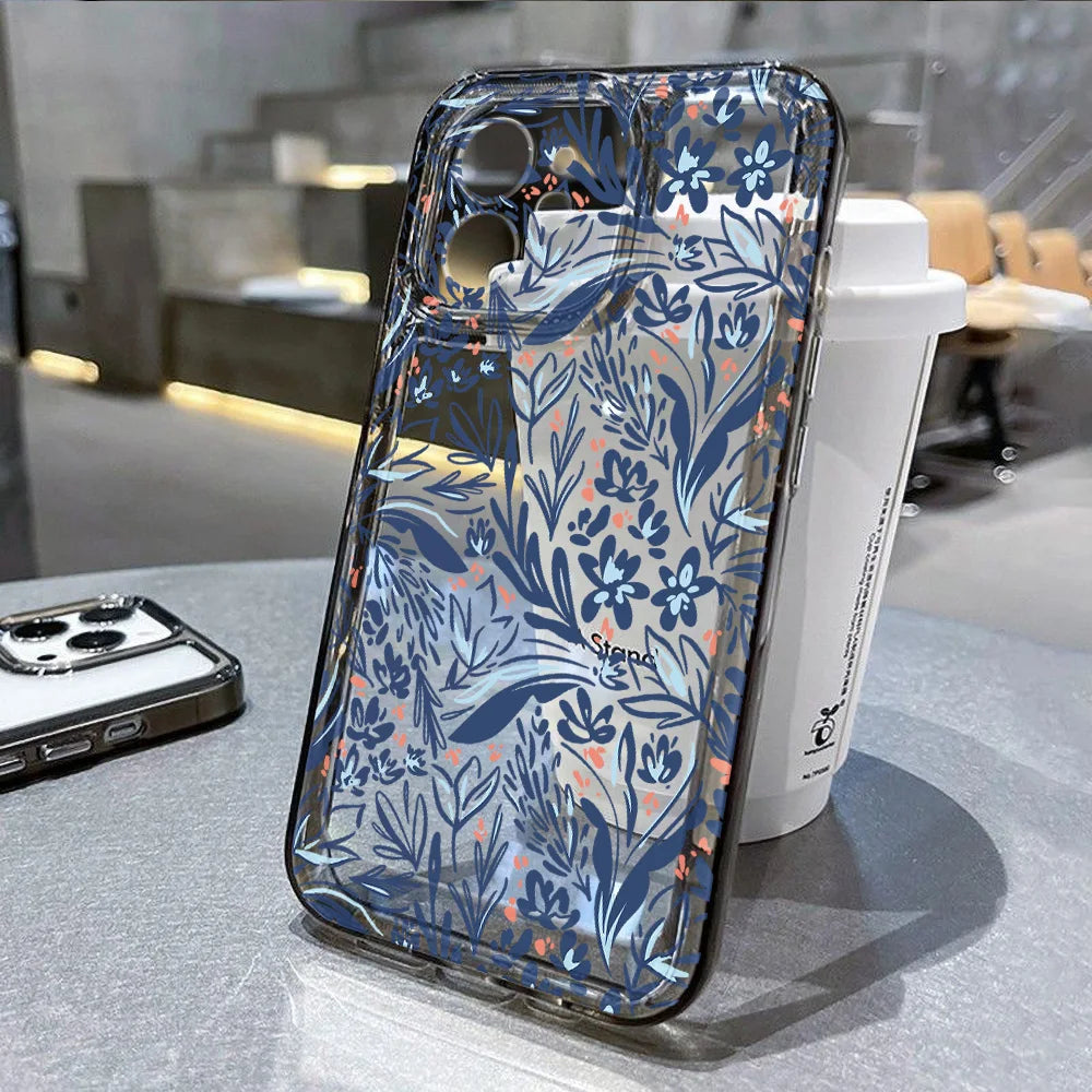 Flower Bumper Transparent Shockproof Phone Case