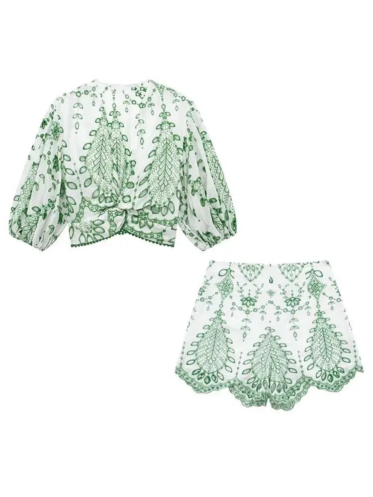 Palm Princess Summer Embroidered Outfit