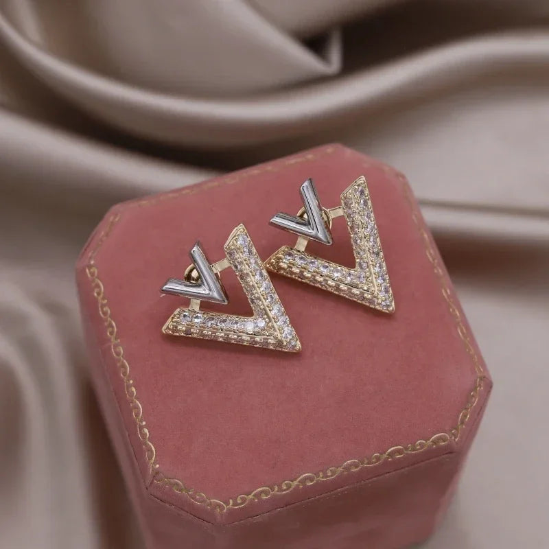 Vixen 14K gold plated zircon earrings