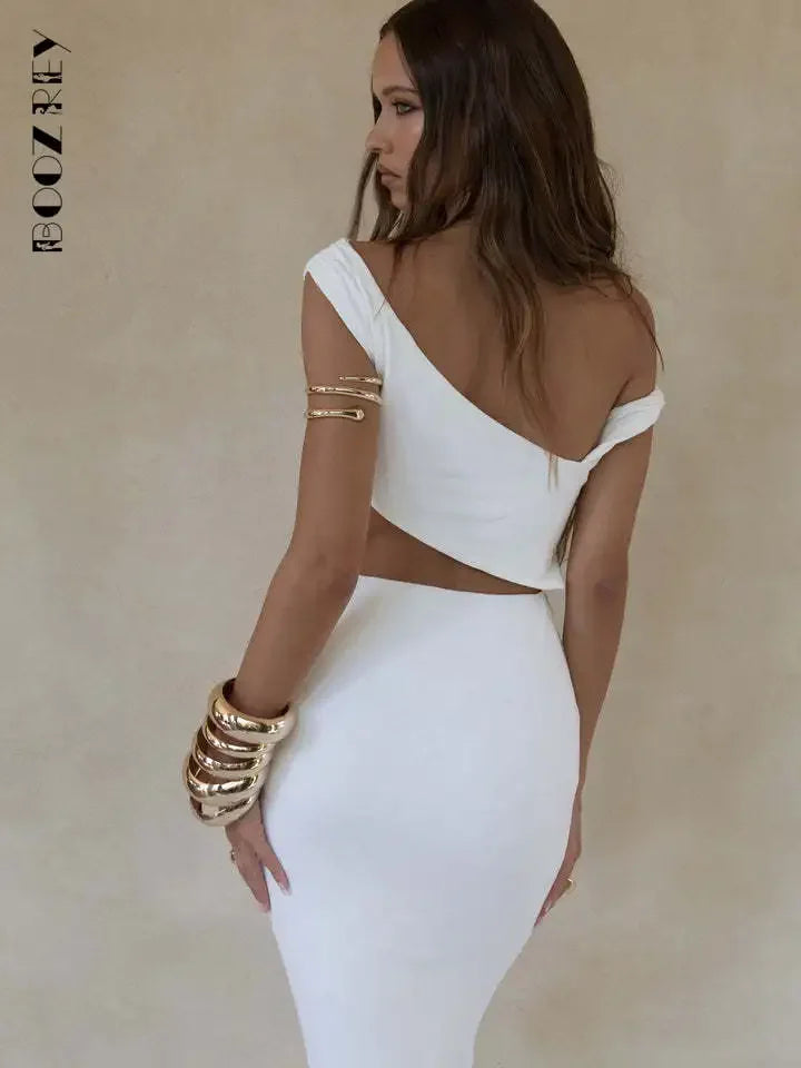 Elegant White Summer Party Maxi Dress