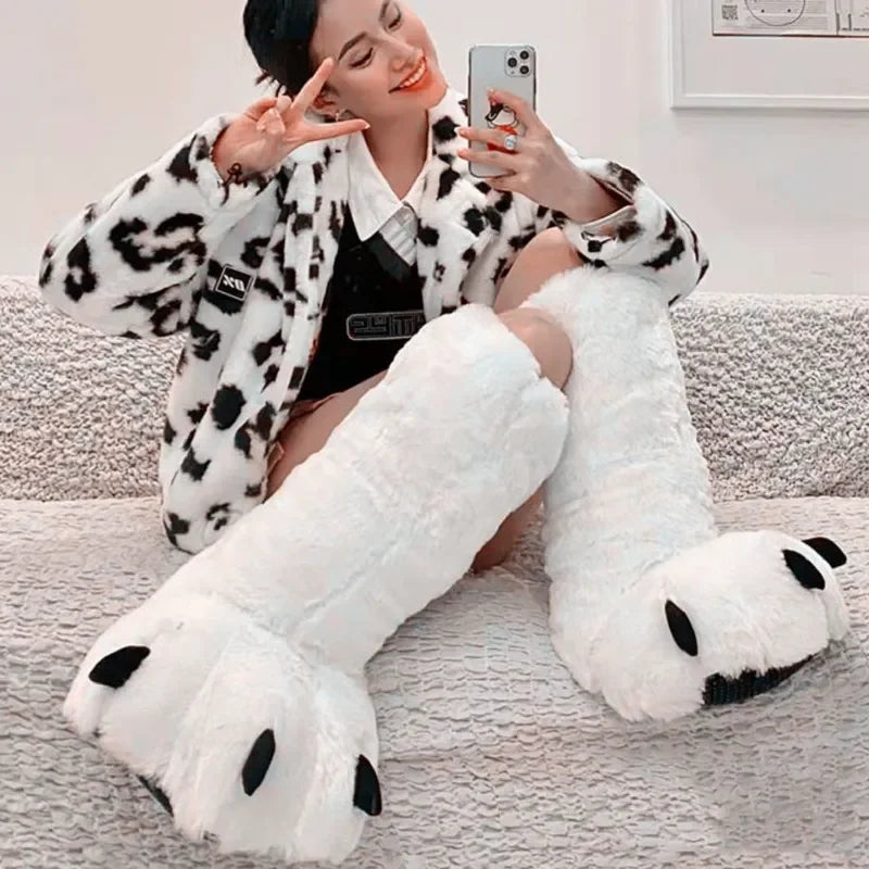 Cute Bear Claw Winter Slippers