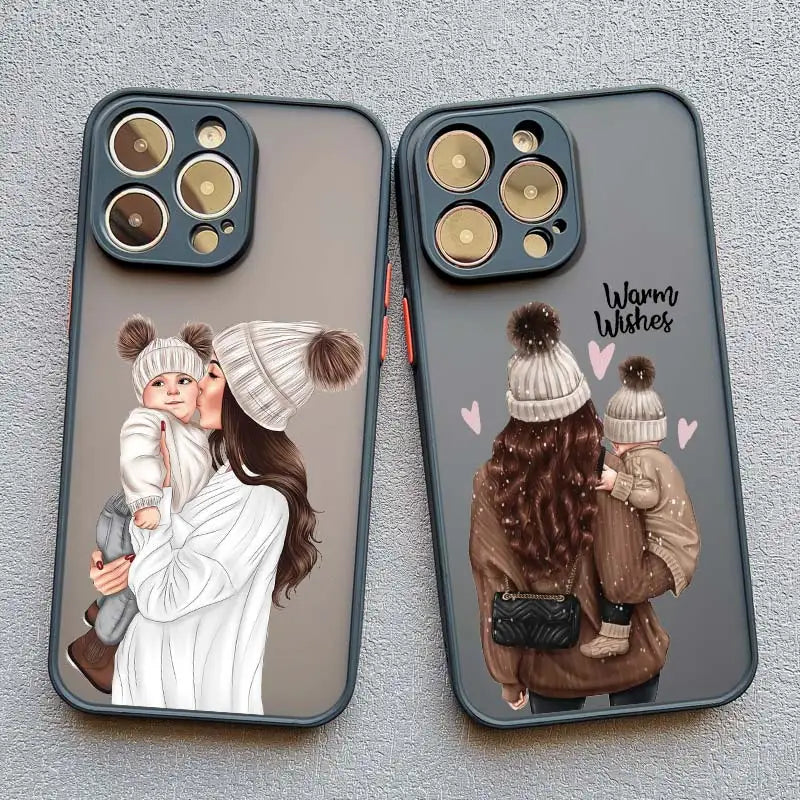 Super Mom Baby Girl Son Phone Case For iPhone