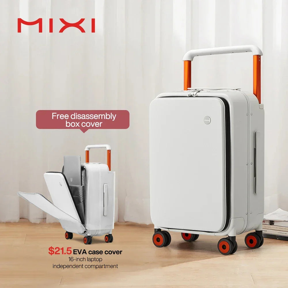 Wide Handle Suitcase Carry-On Luggage 20 Inch Aluminum Frame