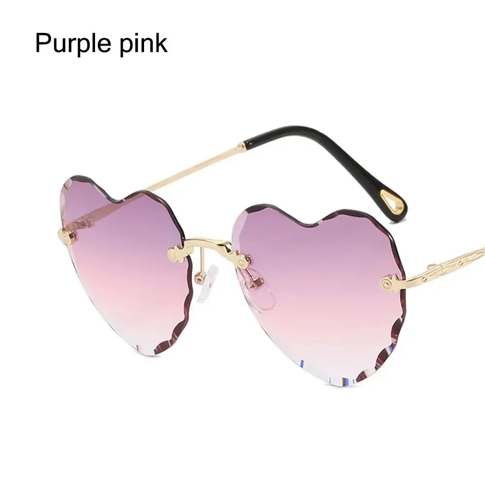 Heart-Shaped Rimless Sunglasses UV400
