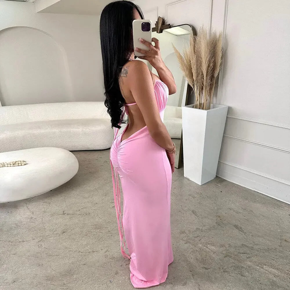 Encore Pink Bodycon Maxi Dress