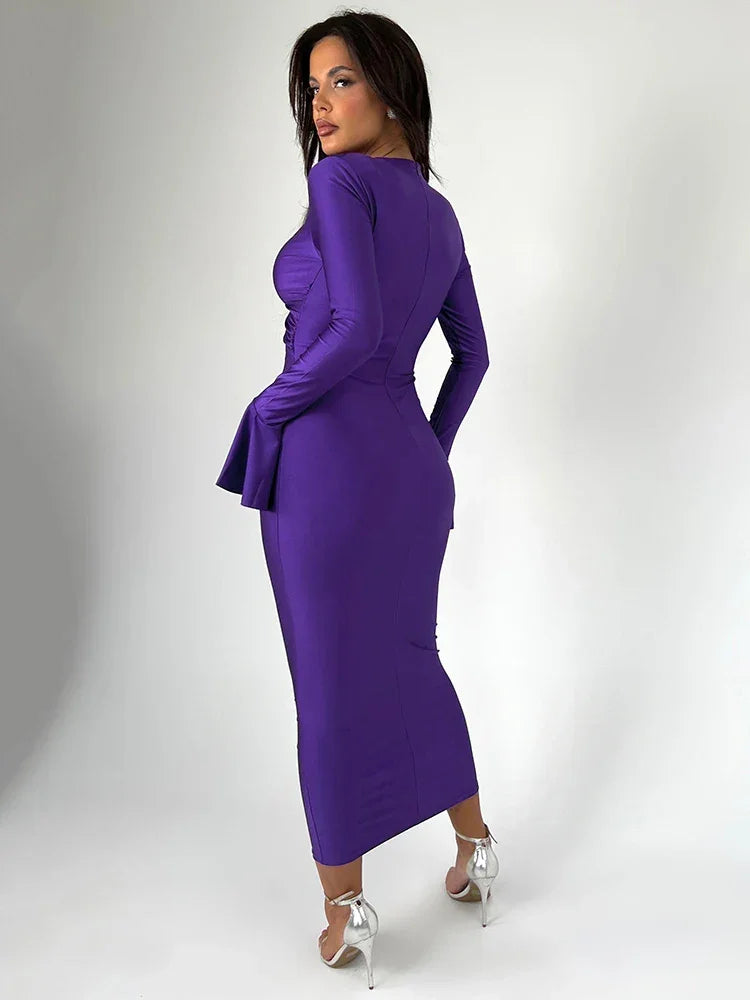Fiona Flare Sleeve Bodycon Evening Dress