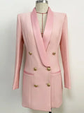 Lux Designer Satin Collar Long Brazer