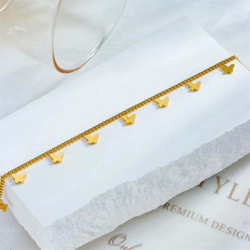 Stainless Butterfly Anklet