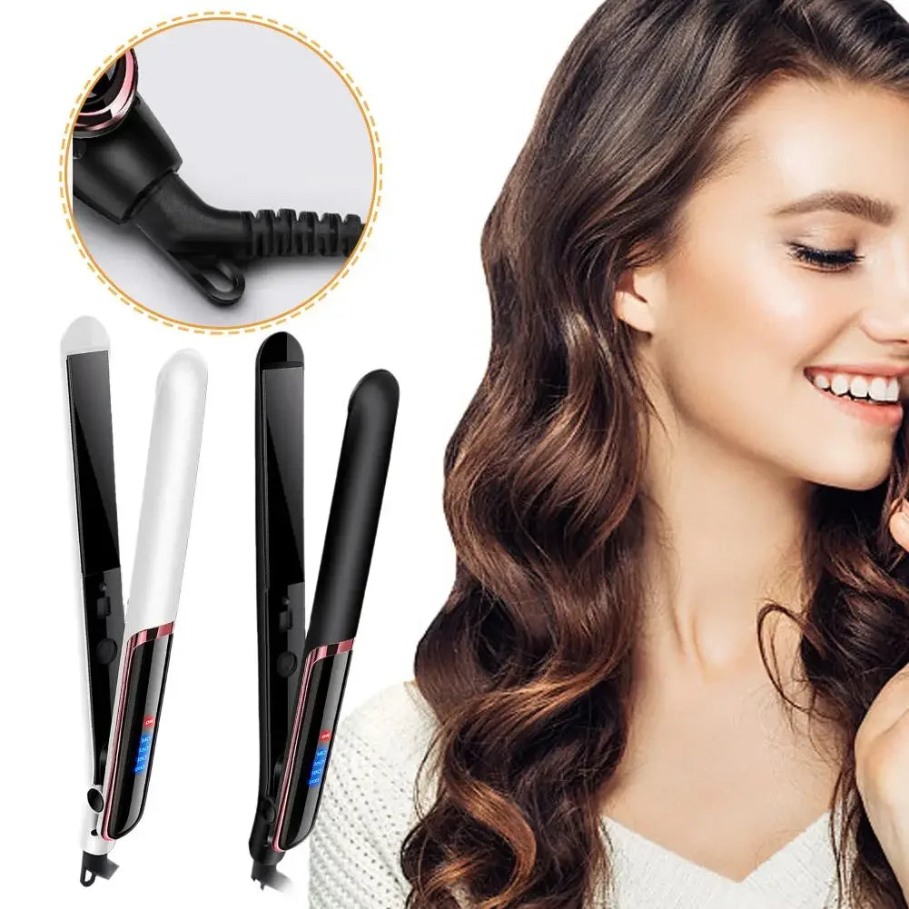 Professional Hair Straightener Ceramic Ionic Fast Heat-Up Ion Negative Hair Iron Iron Display Straightener Hair Lcd Flat X5P2