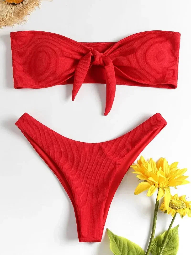 Swimsuit 2024 New Summer Women Bikini Sexy Swimwear Set Packwork Brazilian Bathing Beachwear Swimming Bathing Suit Women