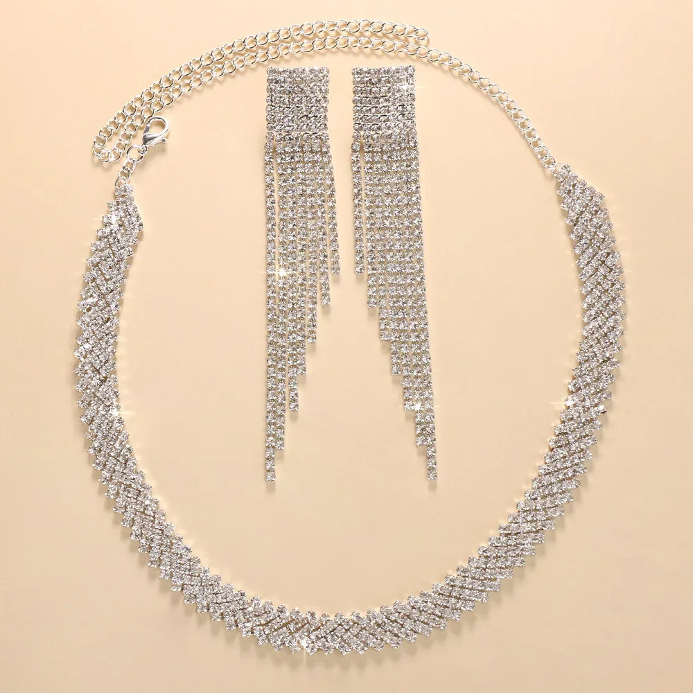 Fancy Wedding Necklace & Earrings Set