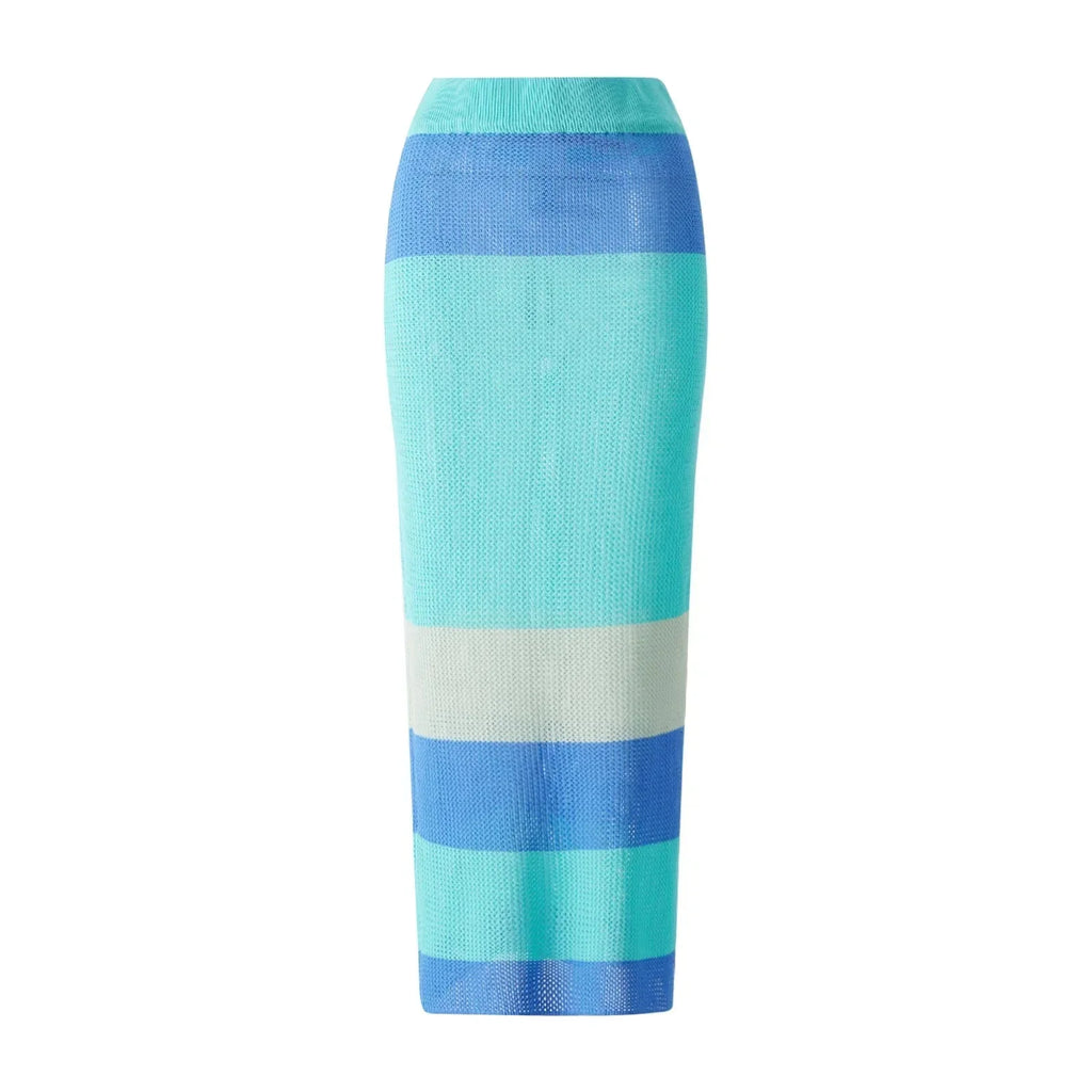 Women Beach Knitting Long Skirt 2022 Summer High Waist Hollow Out Wrapped Pencil Skirts Party Vacation Club Wrap Skirts